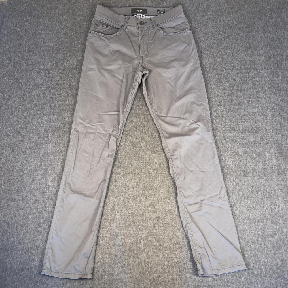 BRAX Cooper Jeans Mens 30x32 Gray Medium Wash Regular Fit Stretch Denim